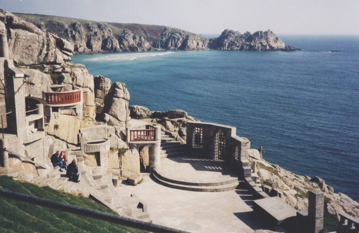 The Minack Theatre carved into the cliffs above Porthcurno in west Cornwall