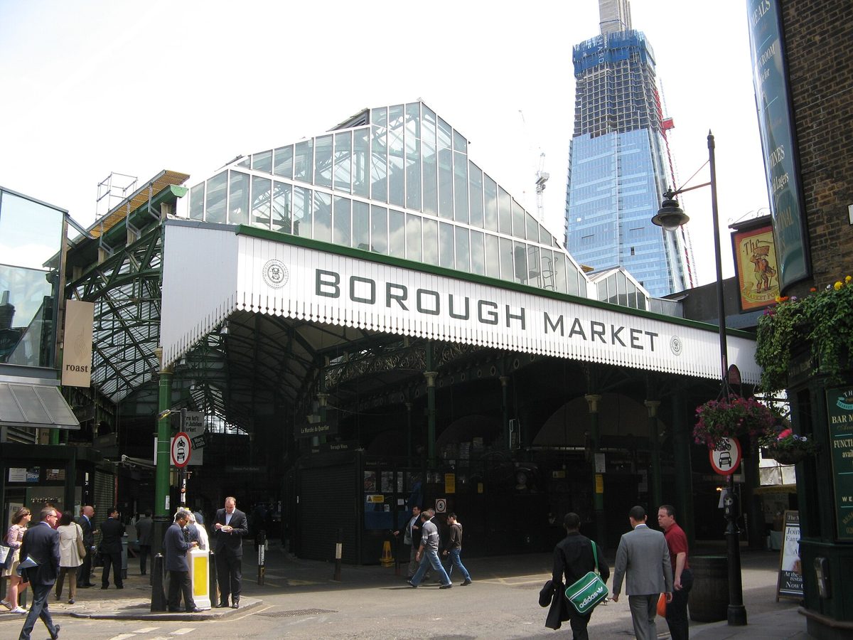 Borough Market, the food market I'd put on any first-time London list — best visited on a weekday