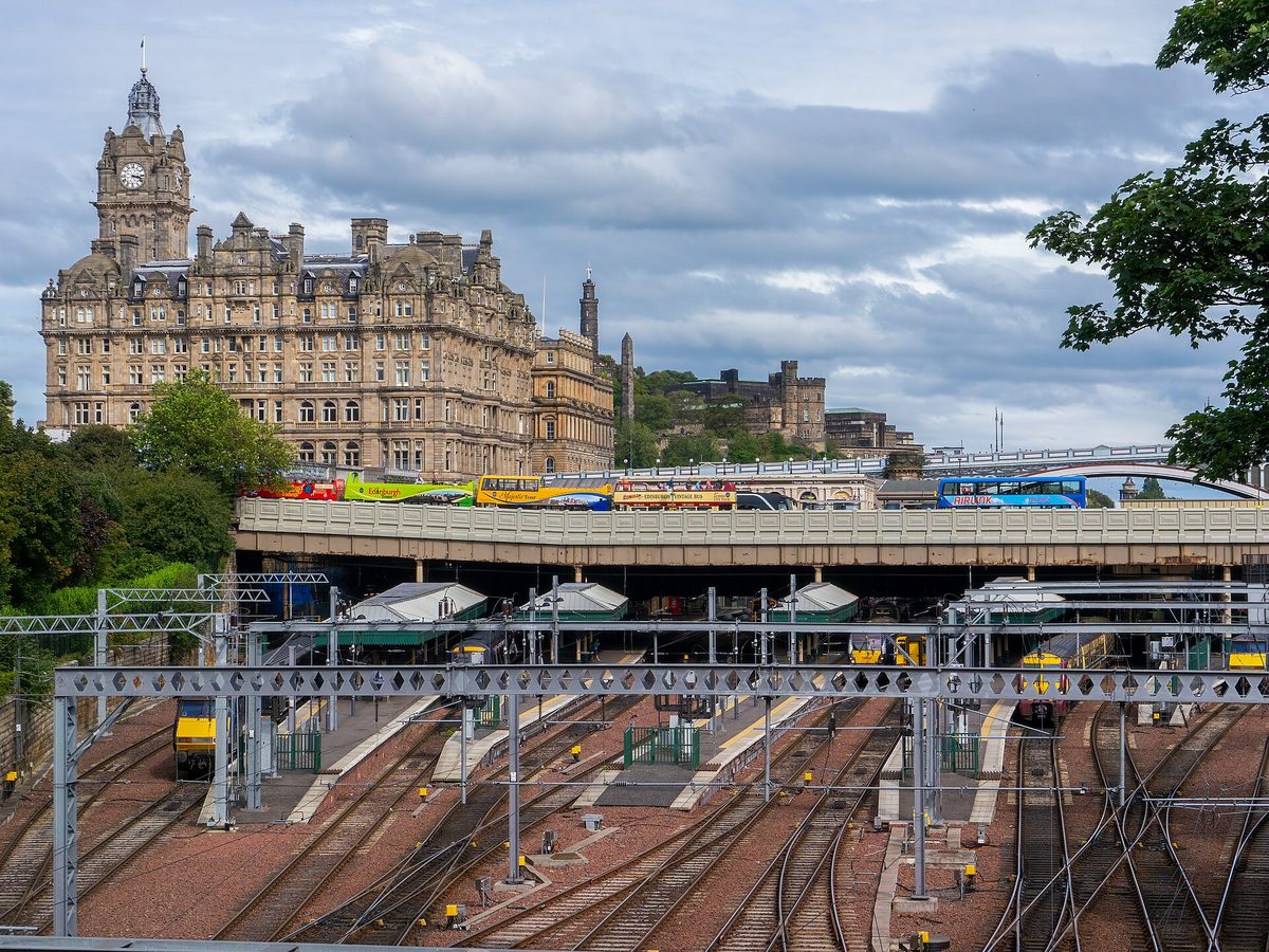 Edinburgh Waverley station, the end of a long London-to-Edinburgh run where a rail pass can pay off