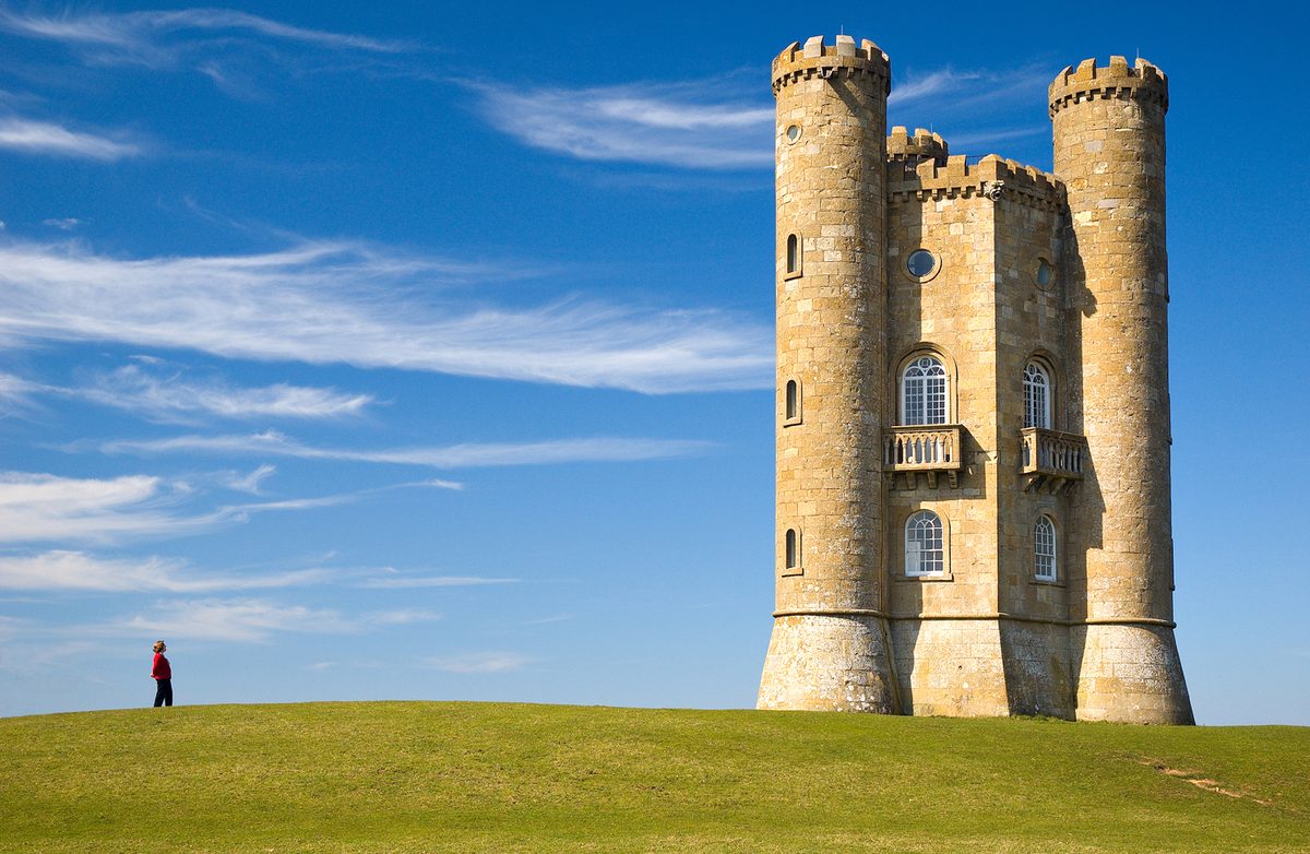 Broadway Tower on its hilltop above the village, a panoramic stop on day two
