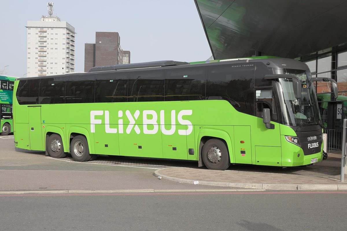 A FlixBus coach — the app-first challenger in England coach travel