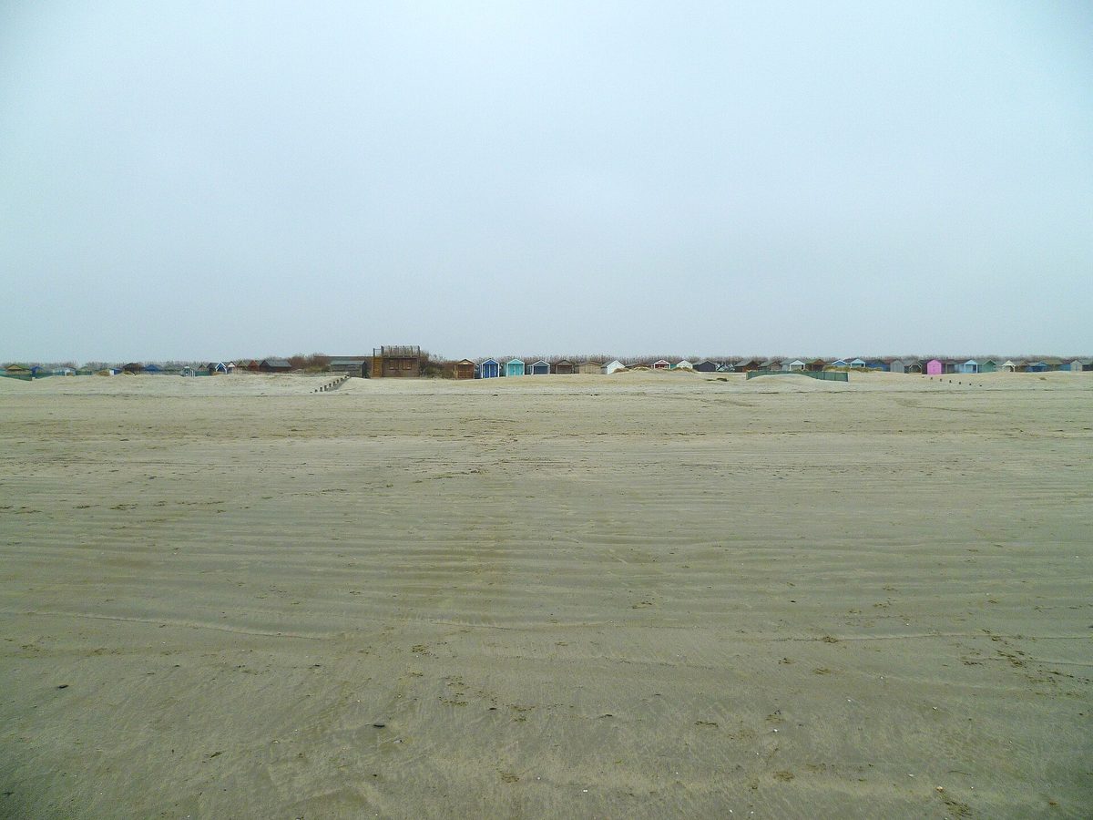 Children playing on the beach at West Wittering in England