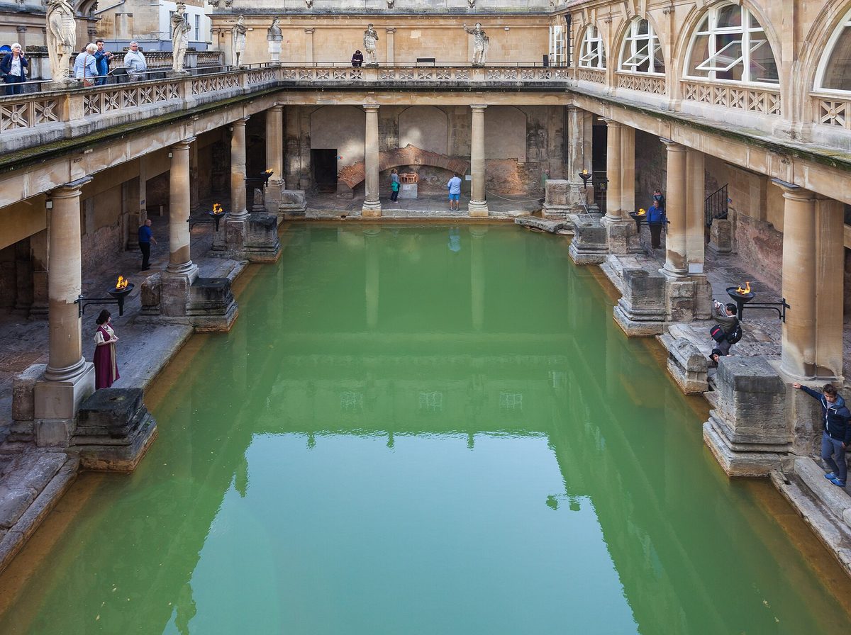 The Roman Baths in Bath, an easy 90-minute train from London and a top pick for a first time England itinerary