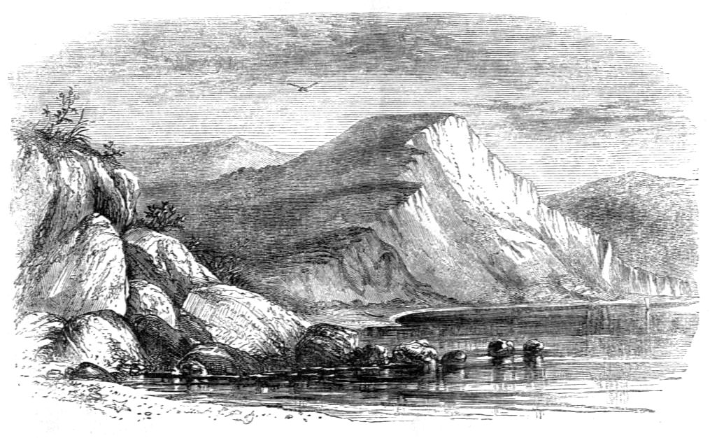 Golden Cap, the highest cliff on England's south coast, near Charmouth, Dorset