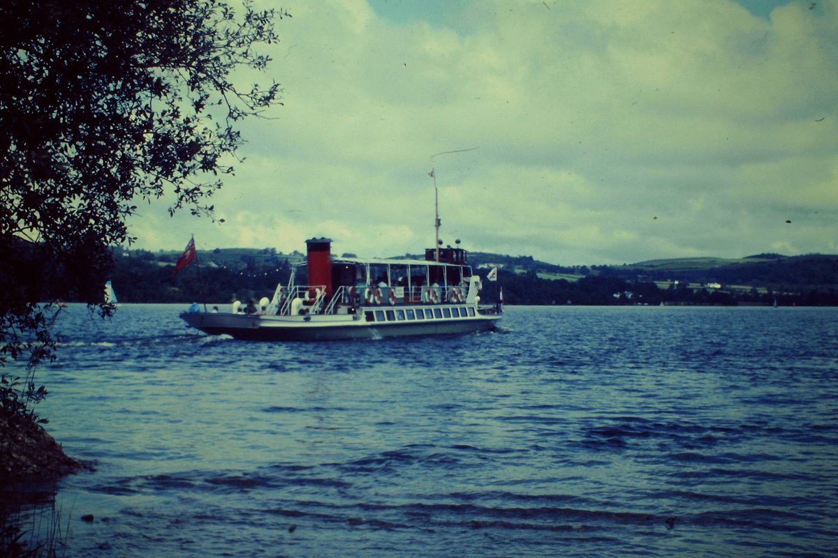 An Ullswater Steamer at the jetty, part of exploring the Lake District by public transport
