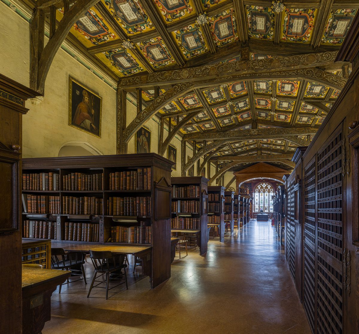 The Divinity School ceiling inside the Bodleian Library in Oxford